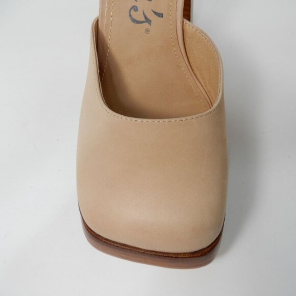 CANDIE'S Halt Platform Pumps Block Heel Size 10 Natural All Leather NEW $160 - Picture 8 of 15